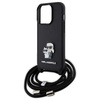 Etui Karl Lagerfeld Crossbody Saffiano Metal Pin Karl&Choupette na iPhone 15 Pro - czarne