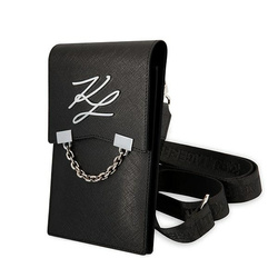 KARL LAGERFELD PURSE KLWBSAKLCK CZARNY/BLACK AUTOGRAPH CHAIN