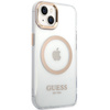 Guess GUHMP15MHTRMD iPhone 15 Plus/ 14 Plus 6.7" złoty/gold hard case Metal Outline Magsafe
