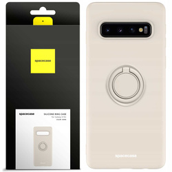 Spacecase Etui Silicone Ring Galaxy S10+ bone