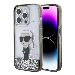 KARL LAGERFELD KLHCP15XLKKNSK IPHONE 15 PRO MAX 6.7" TRANSPARENT HARDCASE LIQUID GLITTER IKONIK