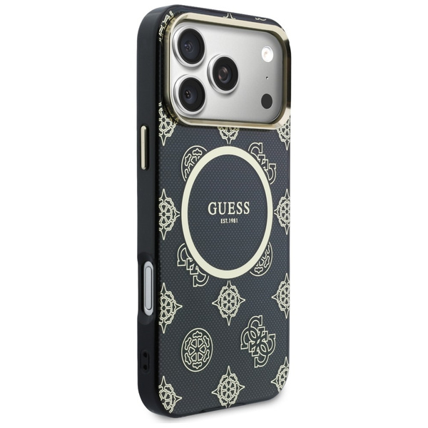 Etui Guess IML Peony Dot MagSafe do      iPhone 17 Pro Max czarny