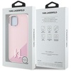 Etui Karl Lagerfeld Silicone Shadow       Metal Initial MagSafe do iPhone 15 różowy