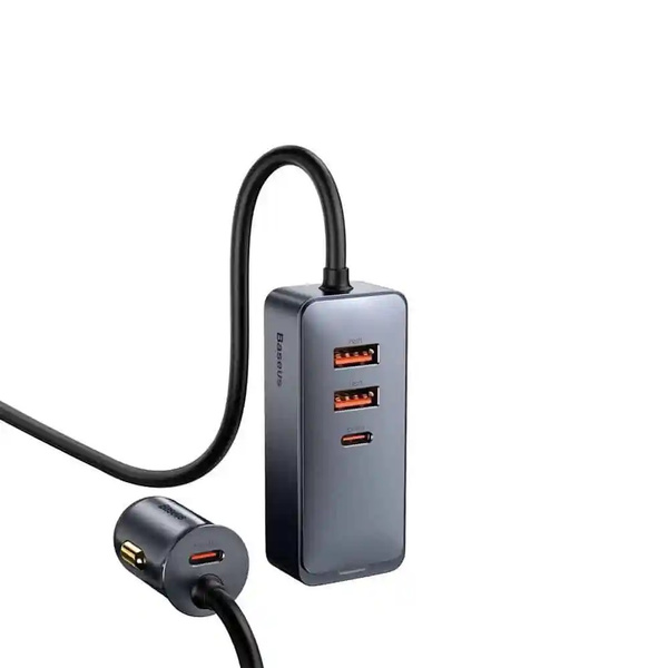 Baseus Share Together ładowarka samochodowa 2x USB / 2x USB Typ C 120W PPS Quick Charge Power Delivery szary (CCBT-A0G)