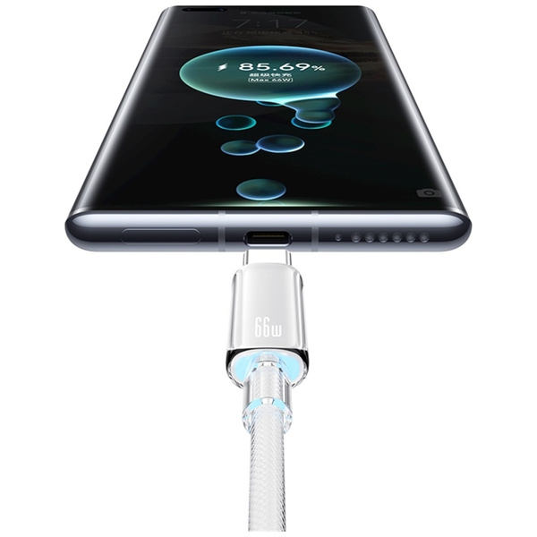 Kabel USAMS Cloud Series US-SJ658 6A     USB-A do USB-C 1,2m różowy