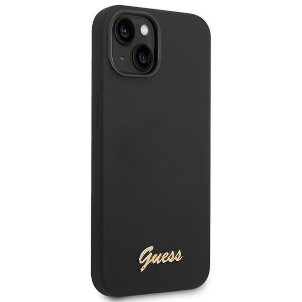 Guess GUHCP14MSLSMK iPhone 14 Plus / 15 Plus 6.7" czarny/black hard case Silicone Vintage Gold Logo