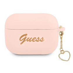 Guess GUAPLSCHSP AirPods Pro coverróżowy/pink Silicone Charm Heart Collection