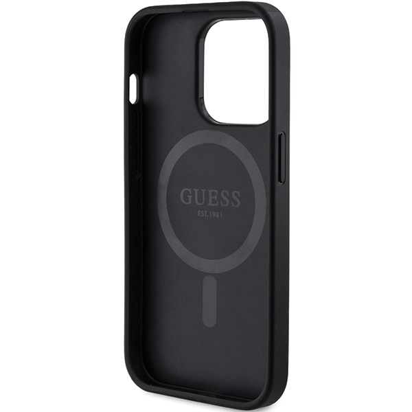 GUESS GUHMP13XG4GFRK IPHONE 13 PRO MAX 6.7 "BLACK/BLACK HARDCASE 4G COLLECTION LEATHER METAL LOGO MAGSAFE