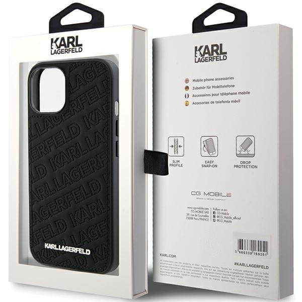Etui Karl Lagerfeld Quilted K Pattern na iPhone 15 Plus / 14 Plus - czarne