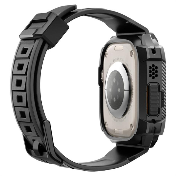 Etui z paskiem Spigen Rugged Armor Pro na Apple Watch Ultra (49 mm) - czarne