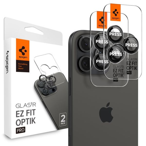 Osłona aparatu Spigen Glas.tR EZ Fit Optik Camera Protector na iPhone 14 Pro / Pro Max / 15 Pro / Pro Max / 16 Pro / Pro Max - czarna 2 szt.