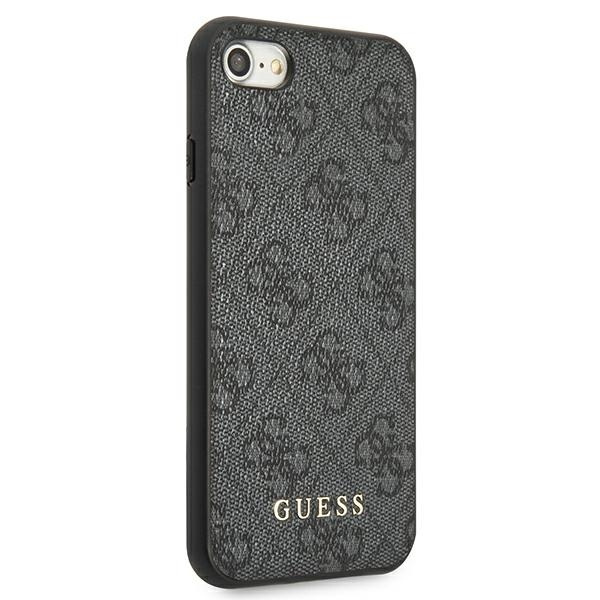 Guess GUHCI8G4GFGR iPhone SE 2022 / 2020/ 7 / 8  szary/grey hard case 4G Metal Gold Logo