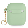 GUESS GUA2LSCHSN AIRPODS 1/2 COVER ZIELONY/GREEN SILICONE CHARM HEART COLLECTION