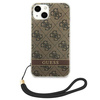 Guess GUOHCP14MH4STW iPhone 14 Plus / 15 Plus 6.7" brązowy/brown hardcase 4G Print Strap