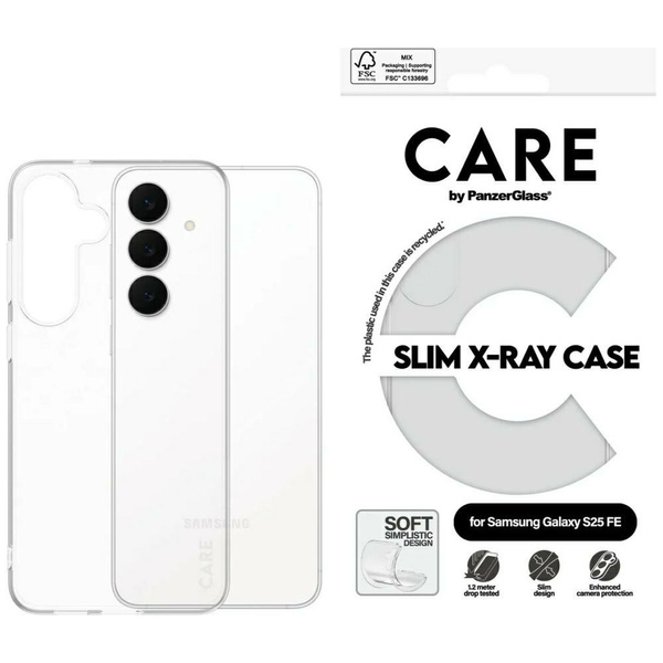 Etui CARE by PanzerGlass Fashion X-Ray do Samsung Galaxy S25 FE przezroczysty