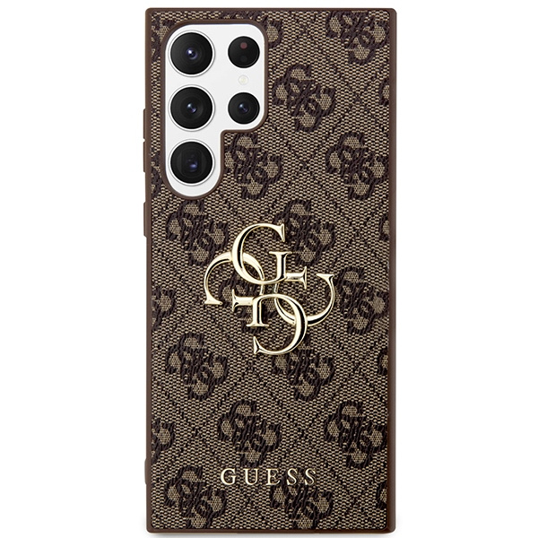 Guess GUHCS24L4GMGBR S24 Ultra S928brązowy/brown hardcase 4G Big Metal Logo