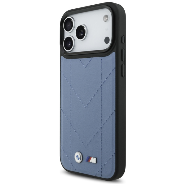 Etui BMW M Quilted Logo MagSafe do       iPhone 17 Pro Max niebieski