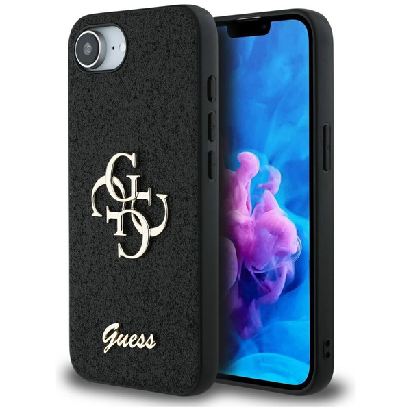 Etui Guess Fixed Glitter Big 4G do       iPhone 16e czarny
