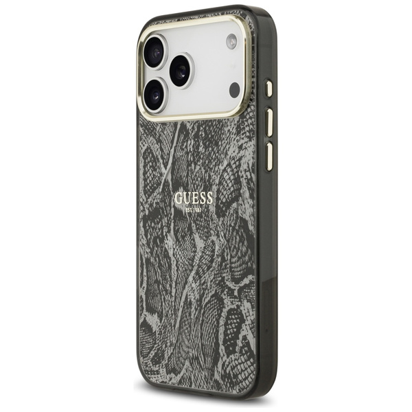 Etui Guess Python Pattern MagSafe do     iPhone 17 Pro Max czarny