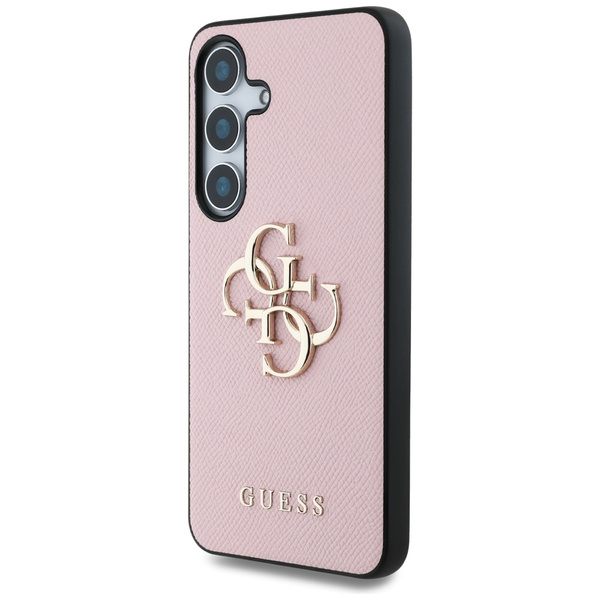 Etui Guess Grained Big 4G Logo Small Classic Logo do Samsung Galaxy S25+ różowy
