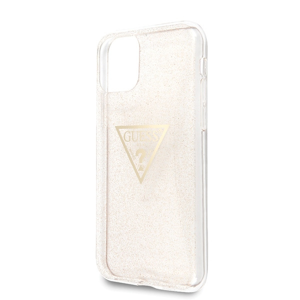 Guess GUHCN58SGTLGO iPhone 11 Prozłoty/gold hard case Glitter Triangle