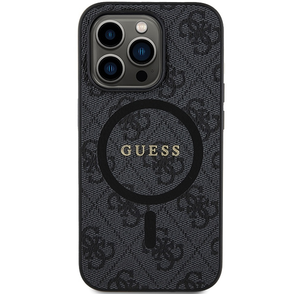 GUESS GUHMP13XG4GFRK IPHONE 13 PRO MAX 6.7 "BLACK/BLACK HARDCASE 4G COLLECTION LEATHER METAL LOGO MAGSAFE