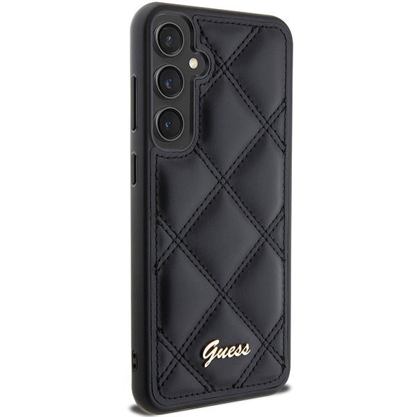Guess GUHCS23FEPSQSQSK S23 FE S711czarny/black hardcase Quilted Metal Logo