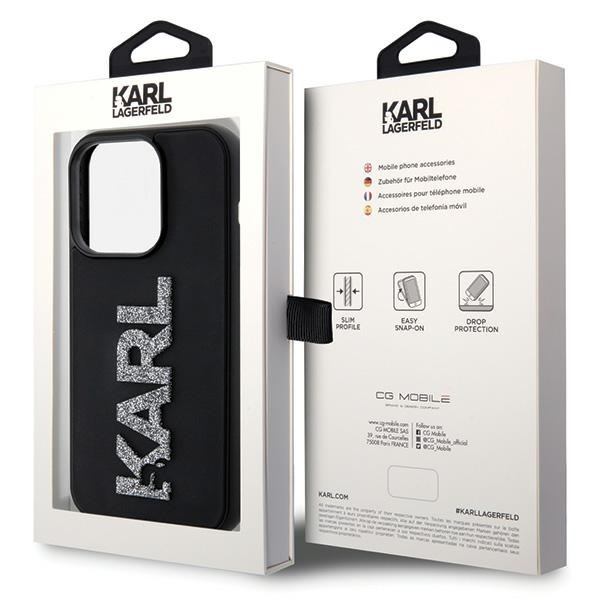 KARL LAGERFELD KLHCP15L3DMBKCK IPHONE 15 PRO 6.1 "BLACK/BLACK HARDCASE 3D RUBBER GLITTER LOGO