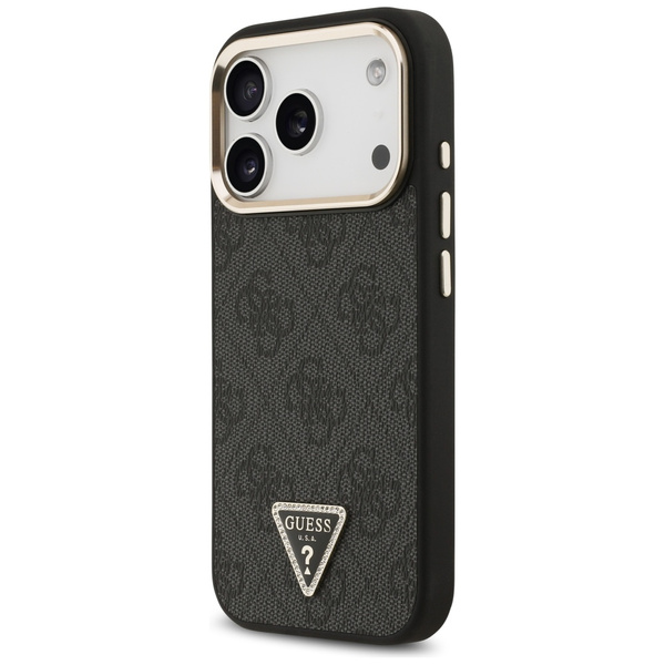 Etui Guess 4G Triangle Logo MagSafe do   iPhone 17 Pro czarny złoty