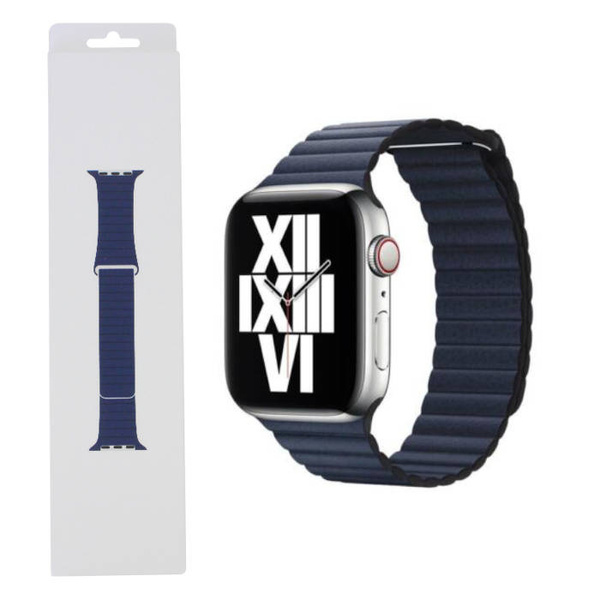 ORIGINAL APPLE LEATHER LOOP BAND 40/41/42MM MLHM2ZM/A SIZE L MIDNIGHT BLUE ORIGINAL SEAL