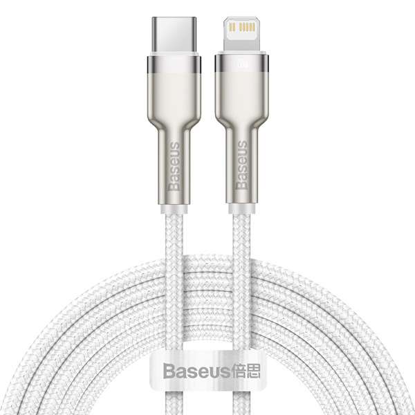 Baseus kabel Cafule Metal PD USB-C - Lightning 2,0 m biały 20W