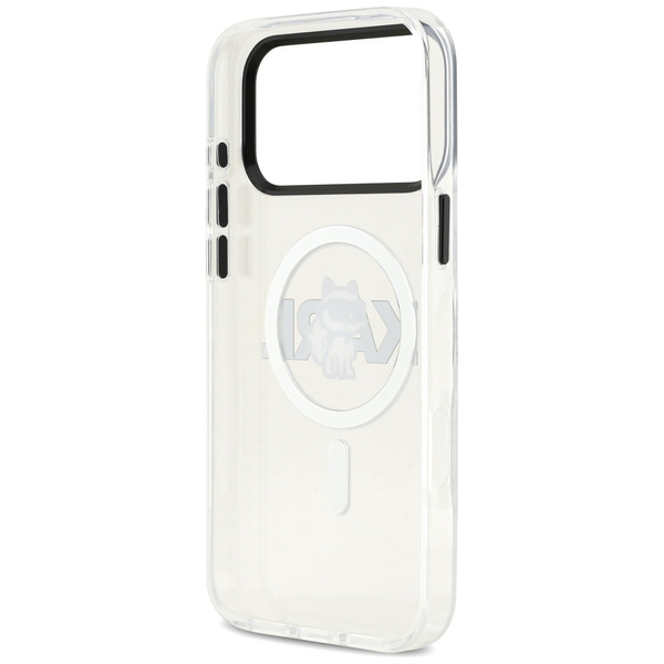 Etui Karl Lagerfeld IML Choupette Sketch Logo MagSafe do iPhone 17 Pro Max przezroczysty