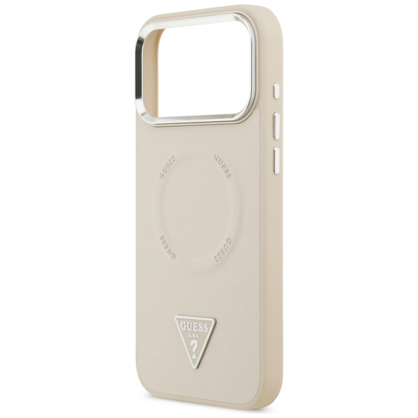 Etui Guess Triangle Logo MagSafe do      iPhone 17 Pro Max beżowy