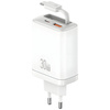 Ładowarka sieciowa USAMS Xiang Series    CC296 30W 1xUSB-C 1xUSB-A + kabel USB-C biały