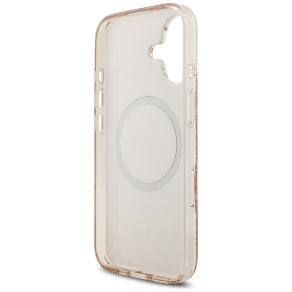 Etui Guess IML Flowers Electro Pearl     Strap MagSafe do iPhone 17 różowy