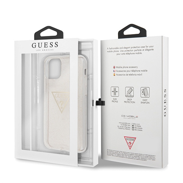 Guess GUHCN58SGTLGO iPhone 11 Prozłoty/gold hard case Glitter Triangle