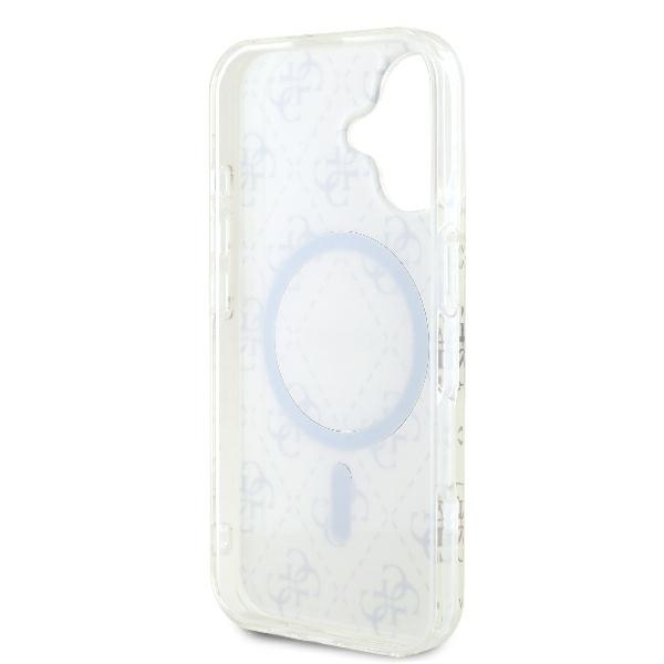 Guess GUHMP16SH4DTEH iPhone 16 6.1" biały/white hardcase IML 4G Background MagSafe