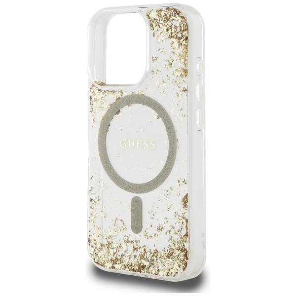 Etui Guess HC Resin Bottom Glitter do    iPhone 16 Pro Max MagSafe złoty