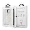 Guess GUHCN58MGGWH iPhone 11 Probiały/white hard case Glitter Marble Glass