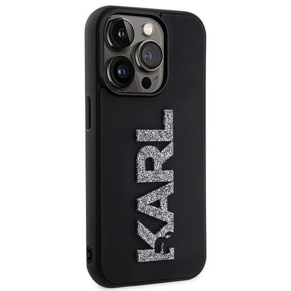 KARL LAGERFELD KLHCP15L3DMBKCK IPHONE 15 PRO 6.1 "BLACK/BLACK HARDCASE 3D RUBBER GLITTER LOGO