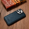 iCarer Leather Oil Wax etui iPhone 14 Pro Max skórzany pokrowiec niebieskie (WMI14220720-BU)