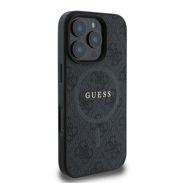 Guess GUHMP16LG4GFRK iPhone 16 Pro 6.3" czarny/black hardcase 4G Ring Classic Logo MagSafe