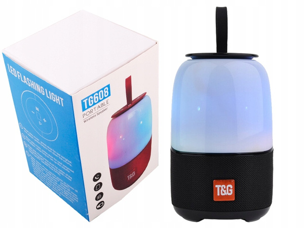 GŁOŚNIK PRZENOŚNY BLUETOOTH TG608 5W LED AUX