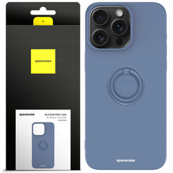 Spacecase Etui Silicone Ring iPhone 15 Pro Max blue