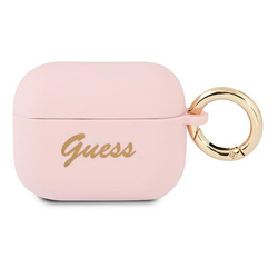 GUESS GUAPSSI AIRPODS PRO COVER PINK/PINK SILICONE VINTAGE SCRIPT