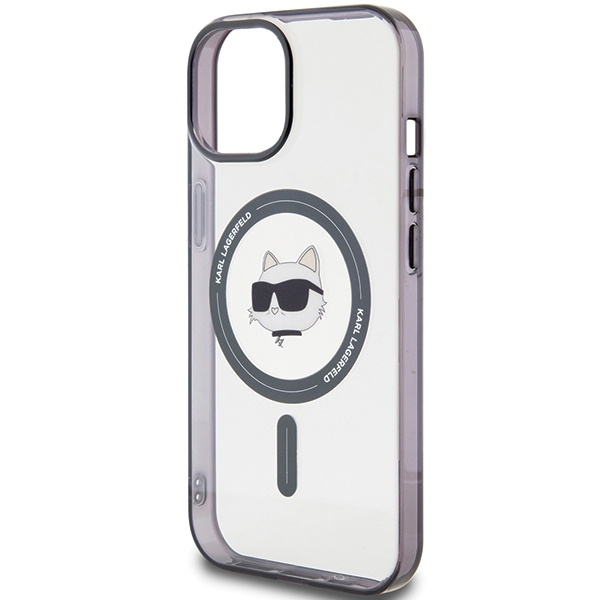 Etui Karl Lagerfeld IML Choupette's Head MagSafe do iPhone 15 Plus - przezroczyste