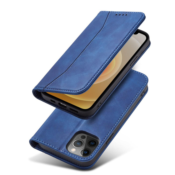 MAGNET FANCY CASE CASE FOR IPHONE 12 PRO MAX POUCH CARD WALLET CARD STAND BLUE
