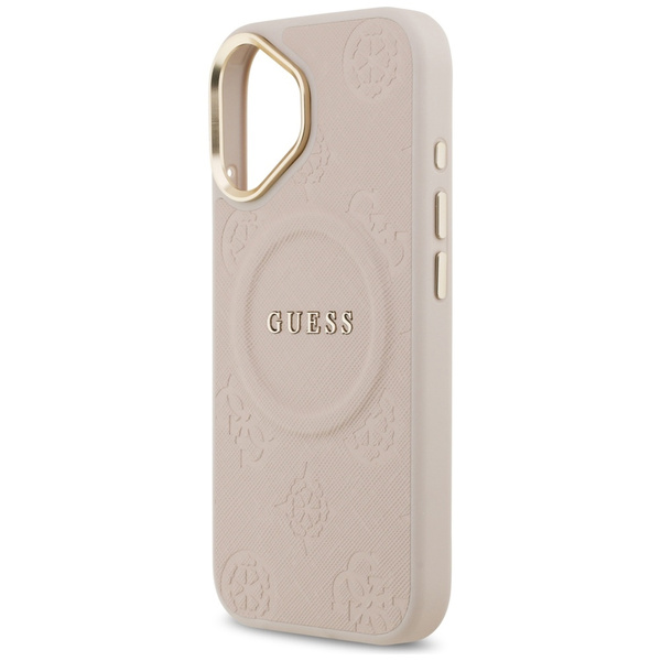 Etui Guess Peony Hot Stamp MagSafe do    iPhone 17 różowy