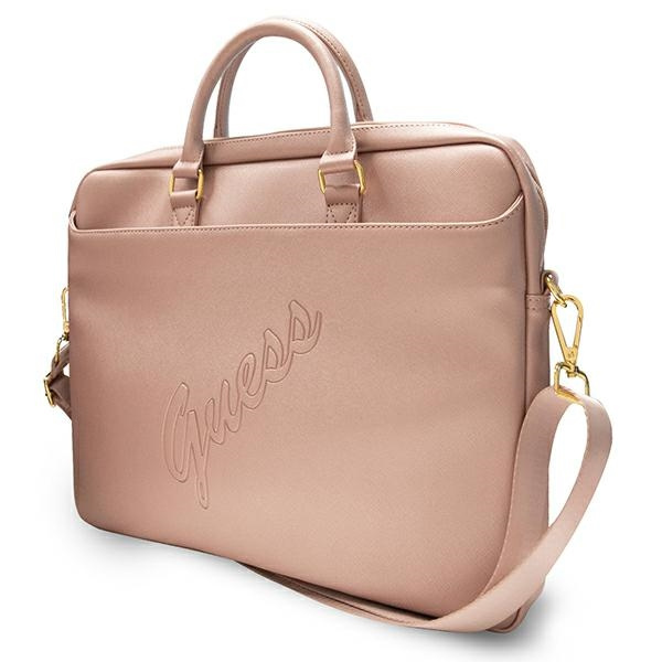 Guess Torba GUCB15PUSASPI 16"różowy/pink Saffiano Script