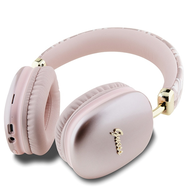 Guess słuchawki nauszne BluetoothGUBHK1GCTCSP różowy/pink Gcube Metallic Script Logo